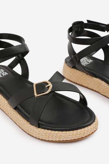 Wheres That From Womens 'Sofia' Cross Over Buckle Strap Sandals