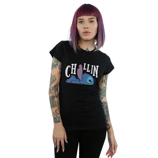 Disney Womens/Ladies Lilo And Stitch Chillin Cotton T-Shirt (Black)