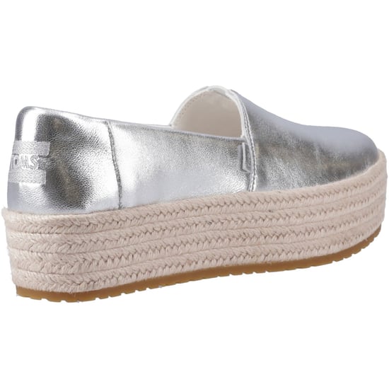 TOMS Valencia Leren Vrouwen Espadrilles Zilver - Image 2