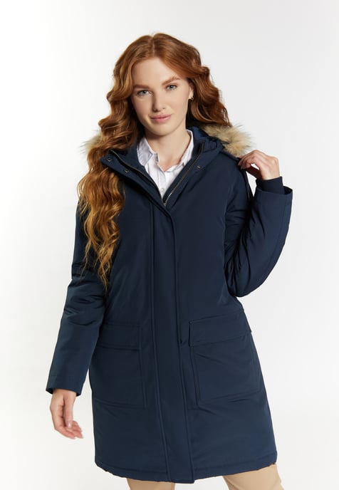 Dreimaster Winterparka met imitatiebont Dames nachtblauw - Image 3