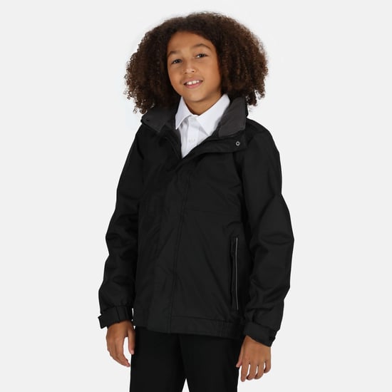 Regatta Kids/Childrens Waterproof Windproof Dover Jacket (Black/Ash)
