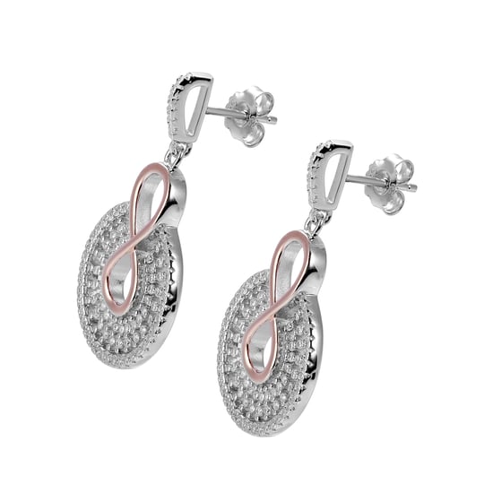 Orphelia 'Frida' Dames 925 Sterling Zilveren Dangle Oorbellen - Zilver/Roze ZO-7437 - Image 3