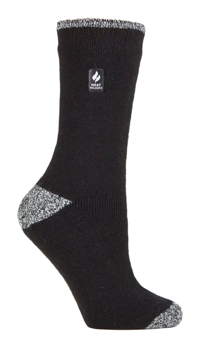 Heat Holders - Ladies Thermal Socks for Winter | Outdoor & Indoor Socks | Cuddly & Fluffy | Gifts for Women - Black / White H&T (Prague) - Image 1