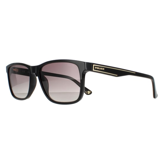 Police Rectangle Mens Shiny Black  Smoke Gradient Polarised SPLB40N Arcade2