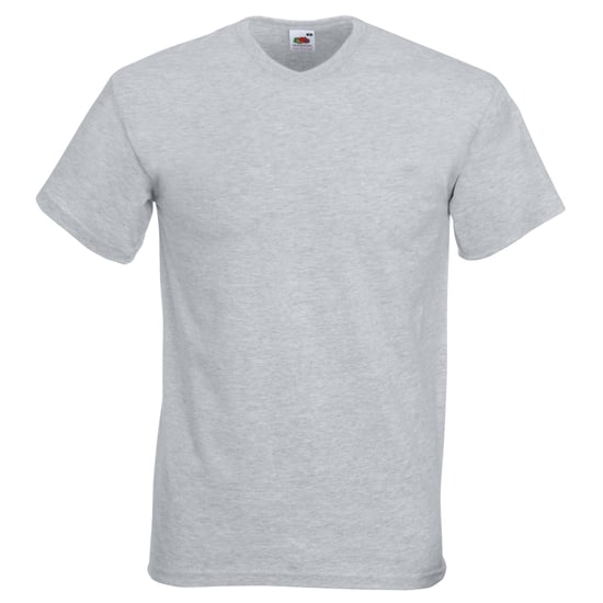 Fruit Of The Loom Mens Valueweight V-Neck, Short Sleeve T-Shirt (Heather Grey) - Image 1