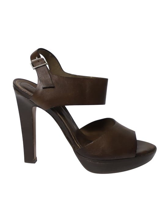 Marni High Heel Sandals in Brown Leather - Image 1
