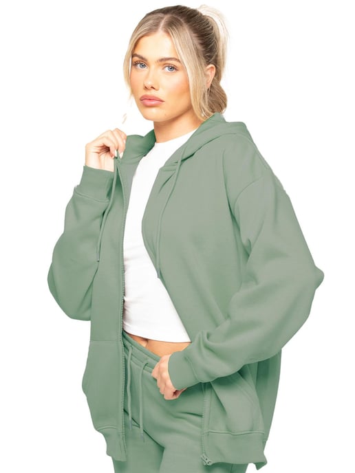 Enzo | Dam Oversized Zip Up Hoodie med dragkedja - Image 2