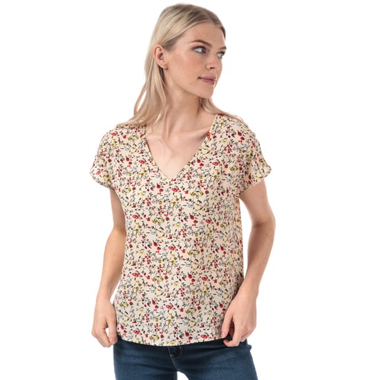 Women's Jacqueline de Yong Tricky V-Neck Top in Sand