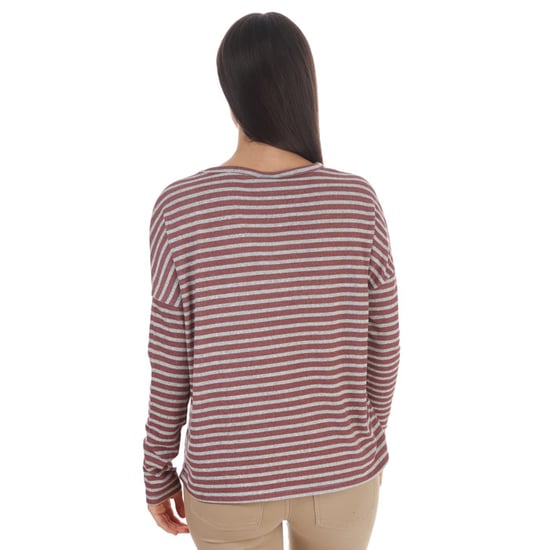 Women's Jacqueline de Yong Harlow LS Tonsy V-Neck Top in Rose