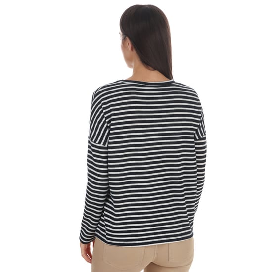 Women's Jacqueline de Yong Harlow LS Tonsy V-Neck Top in Navy