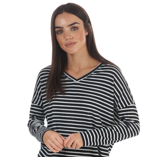 Women's Jacqueline de Yong Harlow LS Tonsy V-Neck Top in Navy