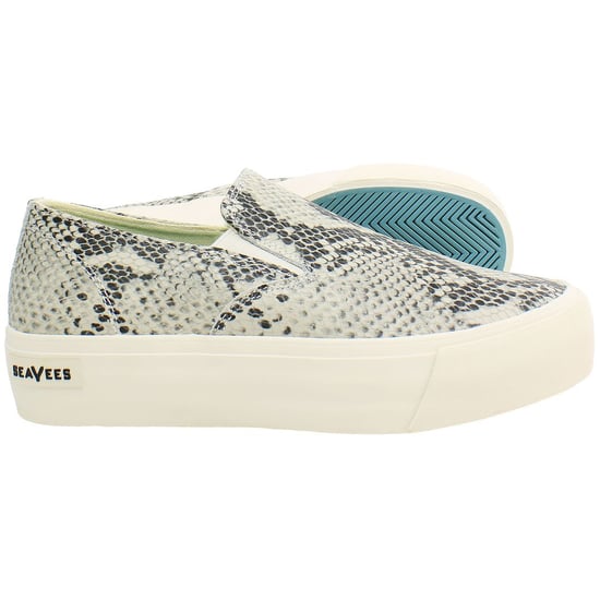 Seavees Baja Platform Mulholland Dames Beige Slip-Ons - Image 4