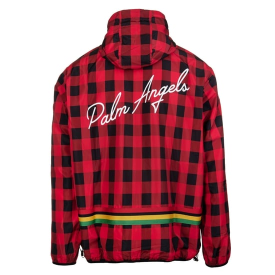 Palm Angels Buffalo Check Windbreaker Red Jacket