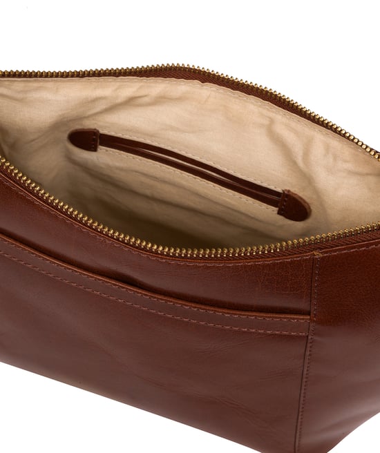 Merrill' Conker Brown Leather Cross Body Bag