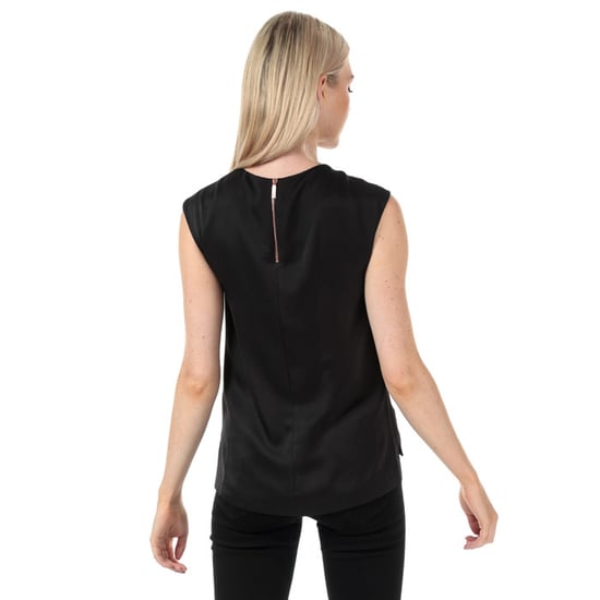 Women's Ted Baker Camble Folded Bead Neck Top in Black