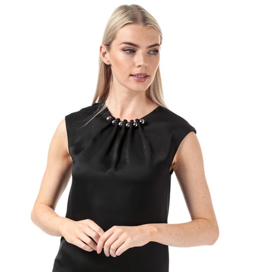 Women's Ted Baker Camble Folded Bead Neck Top in Black