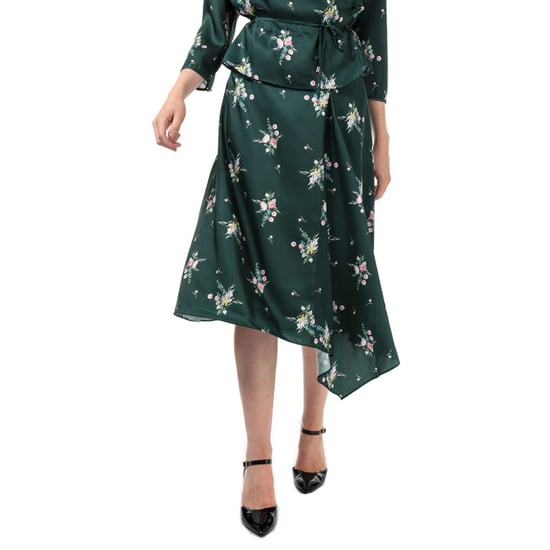 Women's Ted Baker Anabell Asymmetric Midi Skirt in Green