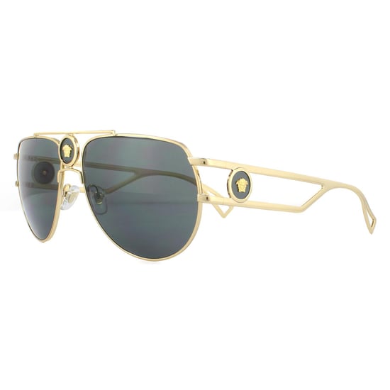 Versace Aviator Unisex Gold Grey Sunglasses - Image 2