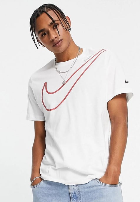 Nike Sportswear T-shirt voor heren met groot logo in wit - Image 1