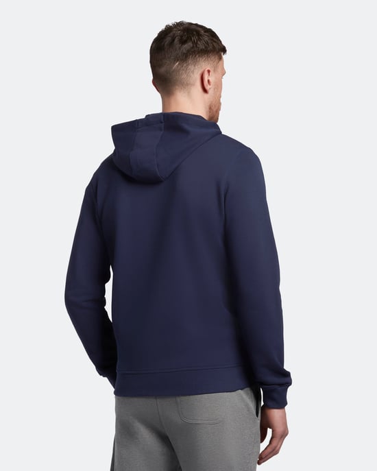 Lyle & Scott hoodie met rits in marineblauw - Image 3