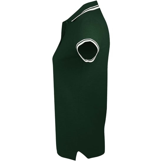 SOLS Dames/dames Pasadena getipt korte mouw Pique Polo Shirt (Bos/Wit) - Image 3