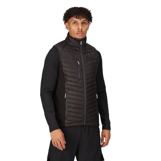 Regatta Mens Navigate Quiltad Hybrid Gilet (Svart/Seal Grey) - Image 3