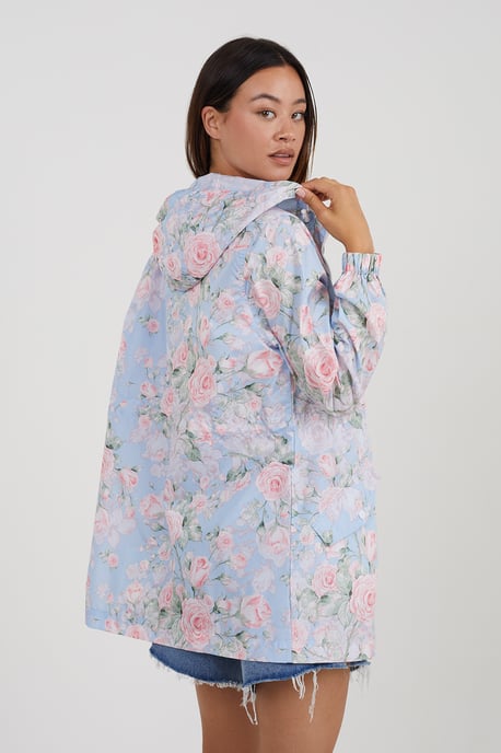 Blue Lightweight Showerproof Hooded Mac