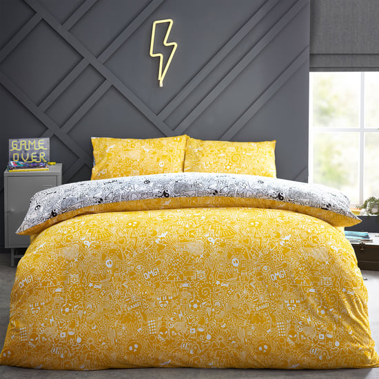 Doodles Abstract Reversible Duvet Cover Set