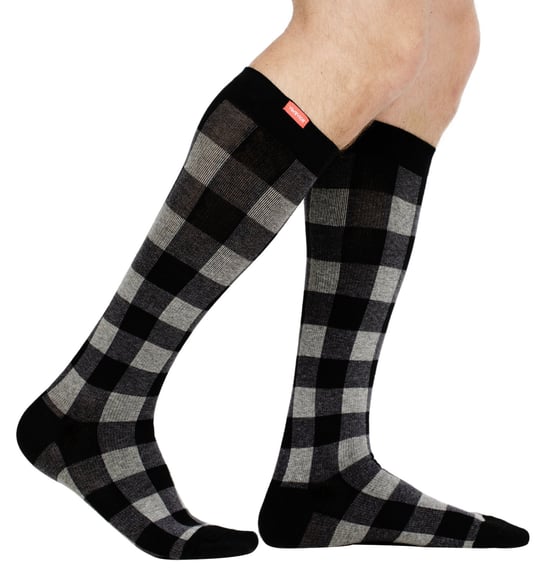 VIM&VIGR - Wide Calf Graduated Compression Socks 20-30 mmhg for Men & Women - Heathered Grey - Image 2