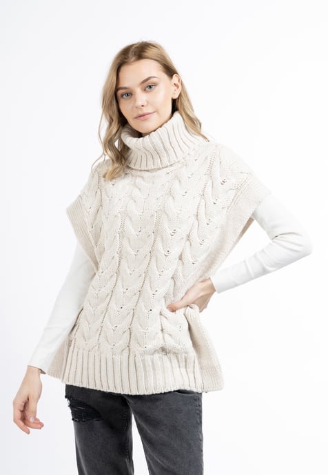 Dreimaster Knitted vest women off-white - Image 3