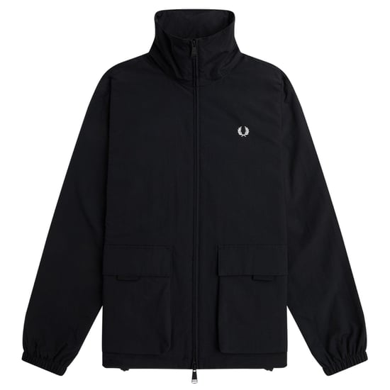 Fred Perry Patch Pocket Zip Closure Black Jacket