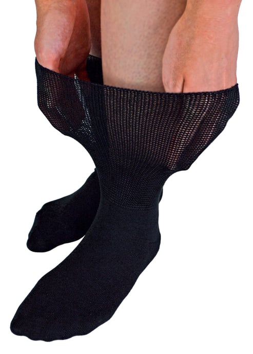 Extra Wide Bamboo Oedema Socks | Dr.Socks | Mens & Ladies | Socks for Swollen Feet Ankles Legs & Diabetics - Black - Image 1