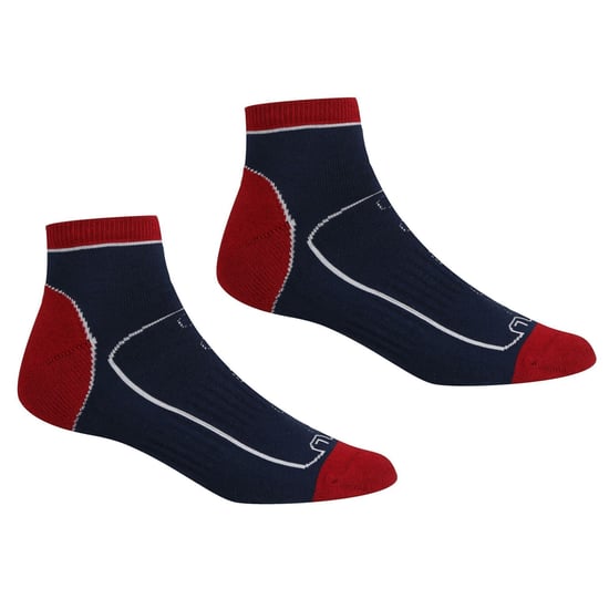 Regatta Mens Samaris Trail Ankle Socks (Pack of 2) (Navy/Dark Red)