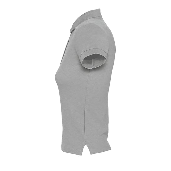 SOLS Womens/Ladies People Pique Short Sleeve Cotton Polo Shirt (Grey Marl) - Image 4