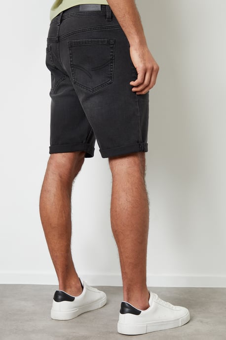 Grey 'Edmonton' Turn Up Denim Shorts