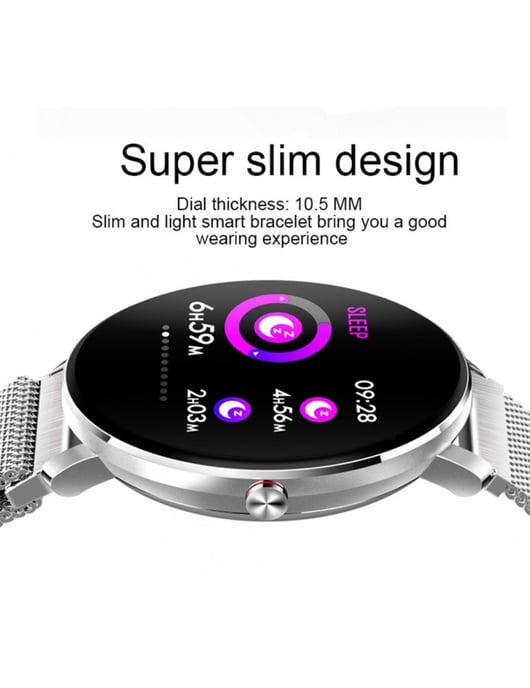 LKS Smartatch K9 Multifunctional Bluetooth, Silver metal strap
