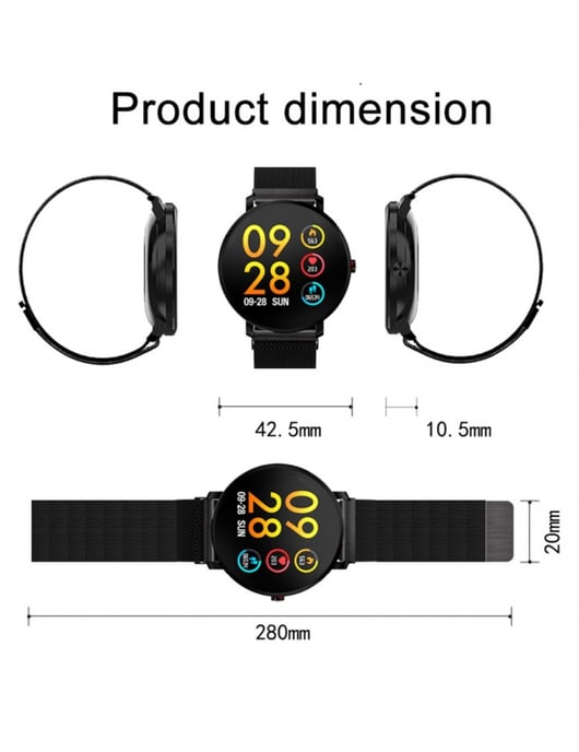LKS Smartatch K9 Multifunctional Bluetooth, Silver metal strap