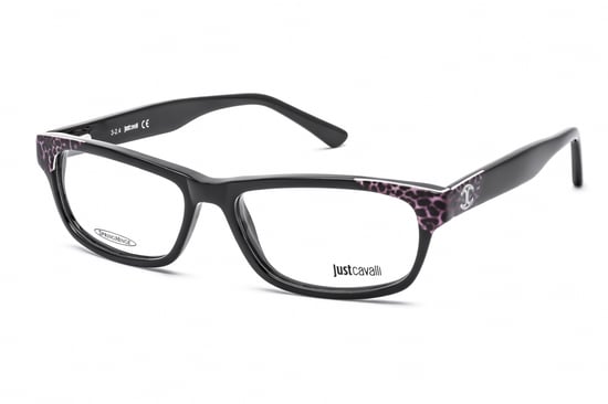 Just Cavalli Rectangular acetate Women Eyeglasses Black Spotted / Clear Lens