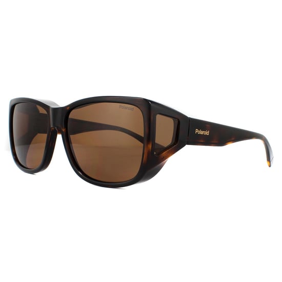 Polaroid Suncovers Wrap Unisex Havana Brown Copper Polarized Sunglasses - Image 2