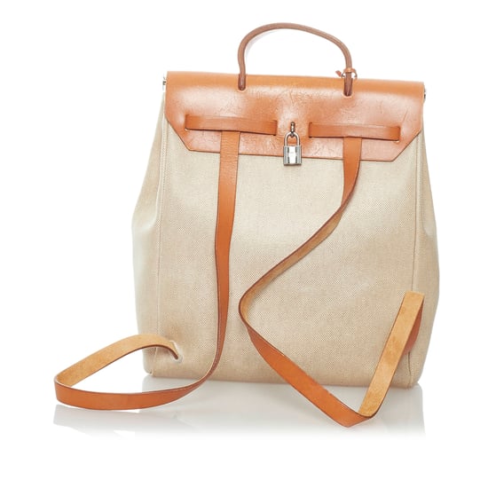 Vintage Hermes Herbag Canvas Backpack Brown - Image 3