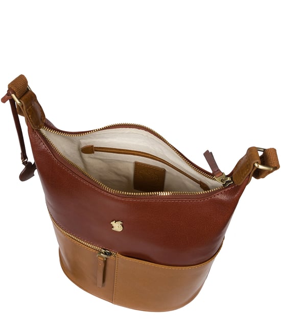 Little Kristin' Dark Tan & Conker Brown Leather Shoulder Bag