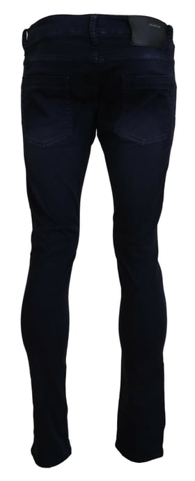 Acht Men's Blue Cotton Tapered Slim Fit Casual Denim Jeans - Image 3