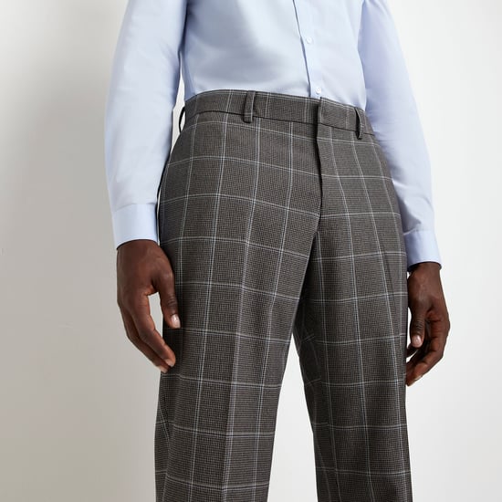 River Island Mens Suit Trousers Grey Slim Fit Check
