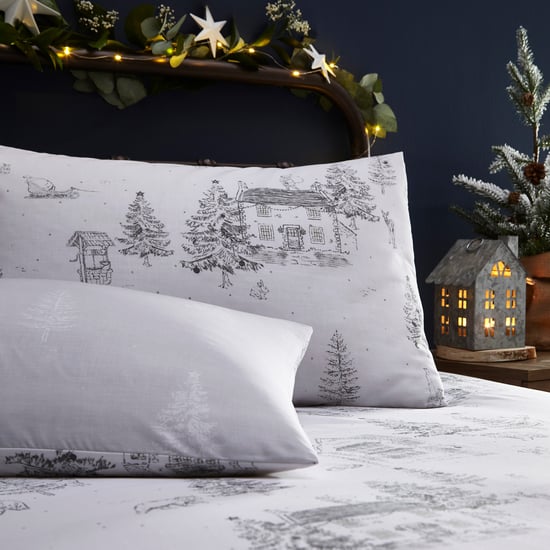 Delicate Snowy Forest Midwinter Toile Duvet Cover Set - Image 3