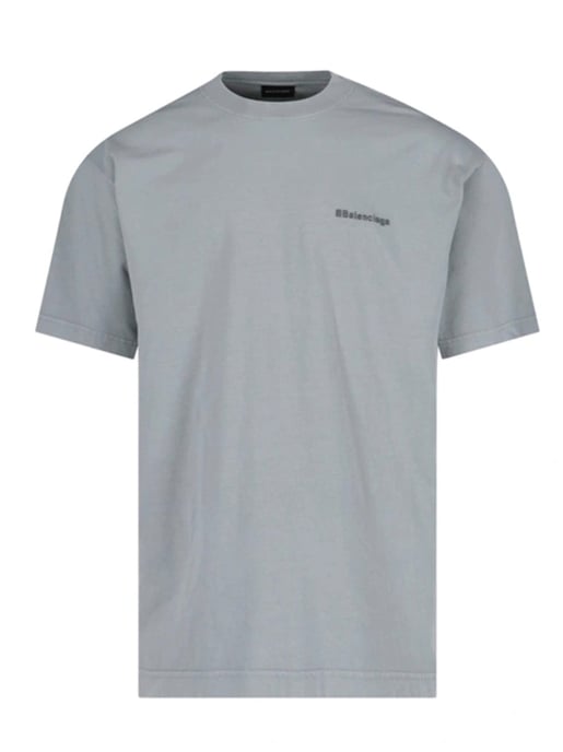 Balenciaga BB Logo embroidered Oversized T-Shirt in Grey - Image 1