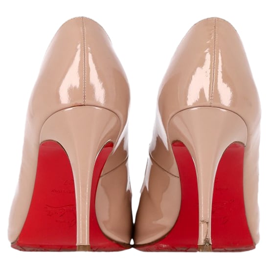 Christian Louboutin Dolly 85 Ronde Neus Pumps in Nude Hoogglans Leer - Image 5