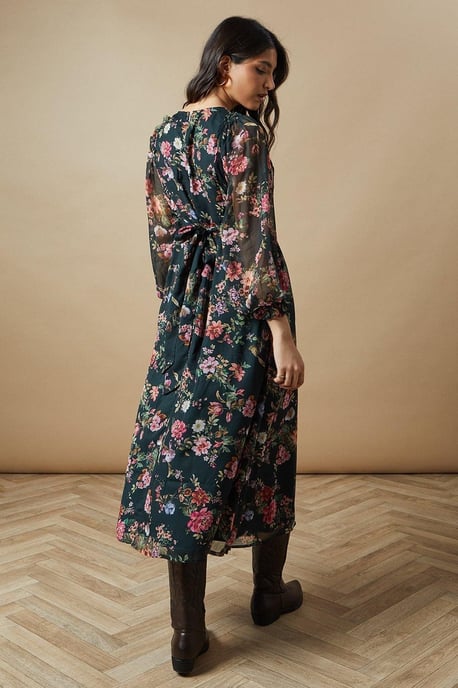 Bow Back Chiffon Midi Dress - Image 3