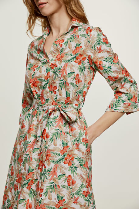 Print Poplin stijl Midi jurk - Image 4