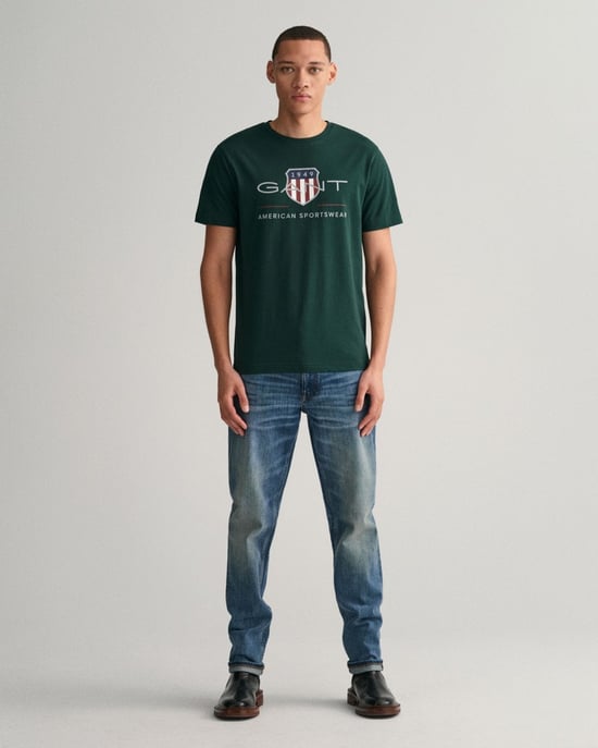 GANT Mens Regular Fit Short Sleeve Archive Shield T-Shirt - Image 4