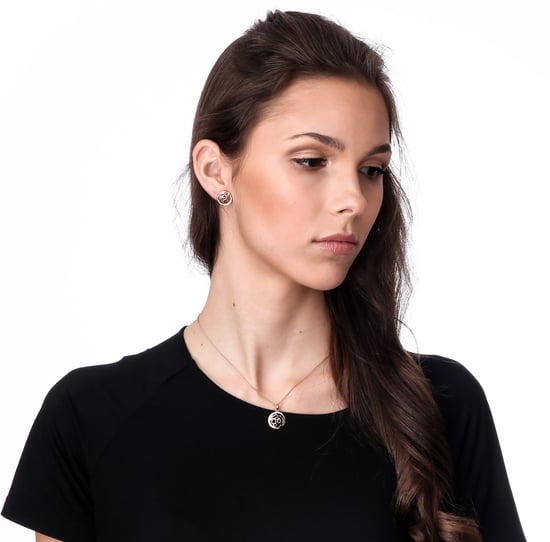 Orphelia 'Blair' Women's 925 Sterling Silver Set: Chain-Pendant + Earrings - Rose SET-7089/1 - Image 4